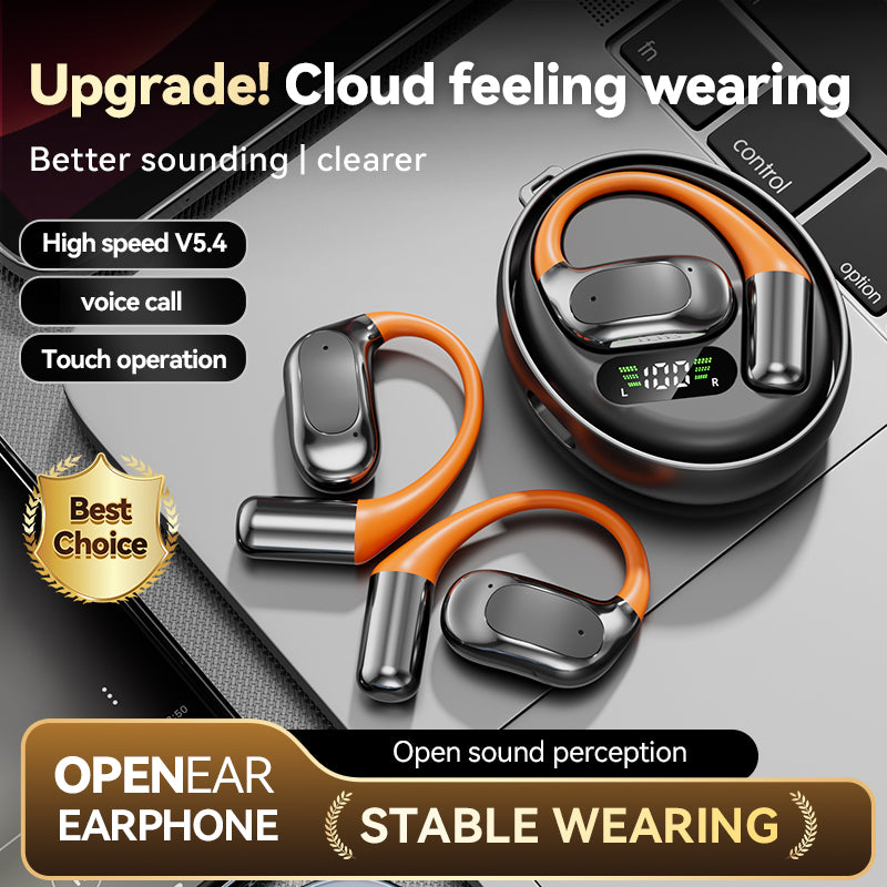 M113 Open-Ear Wireless Earbuds – 3-in-1 Air Conduction Design with Long Battery & Stereo Sound.