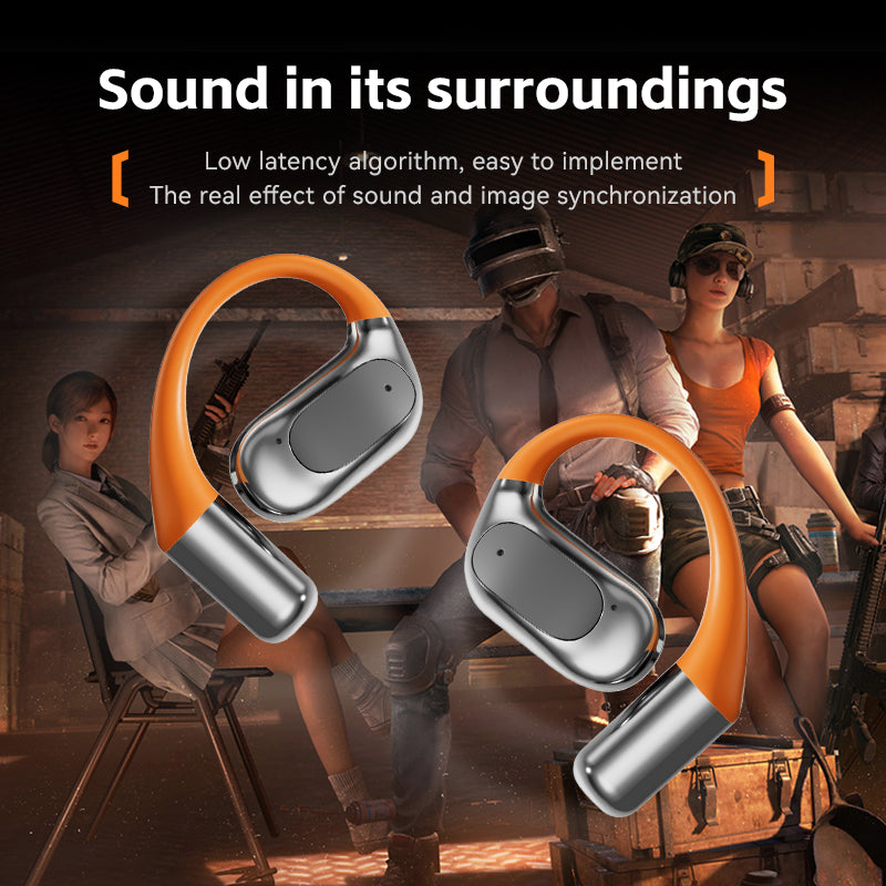 M113 Open-Ear Wireless Earbuds – 3-in-1 Air Conduction Design with Long Battery & Stereo Sound.
