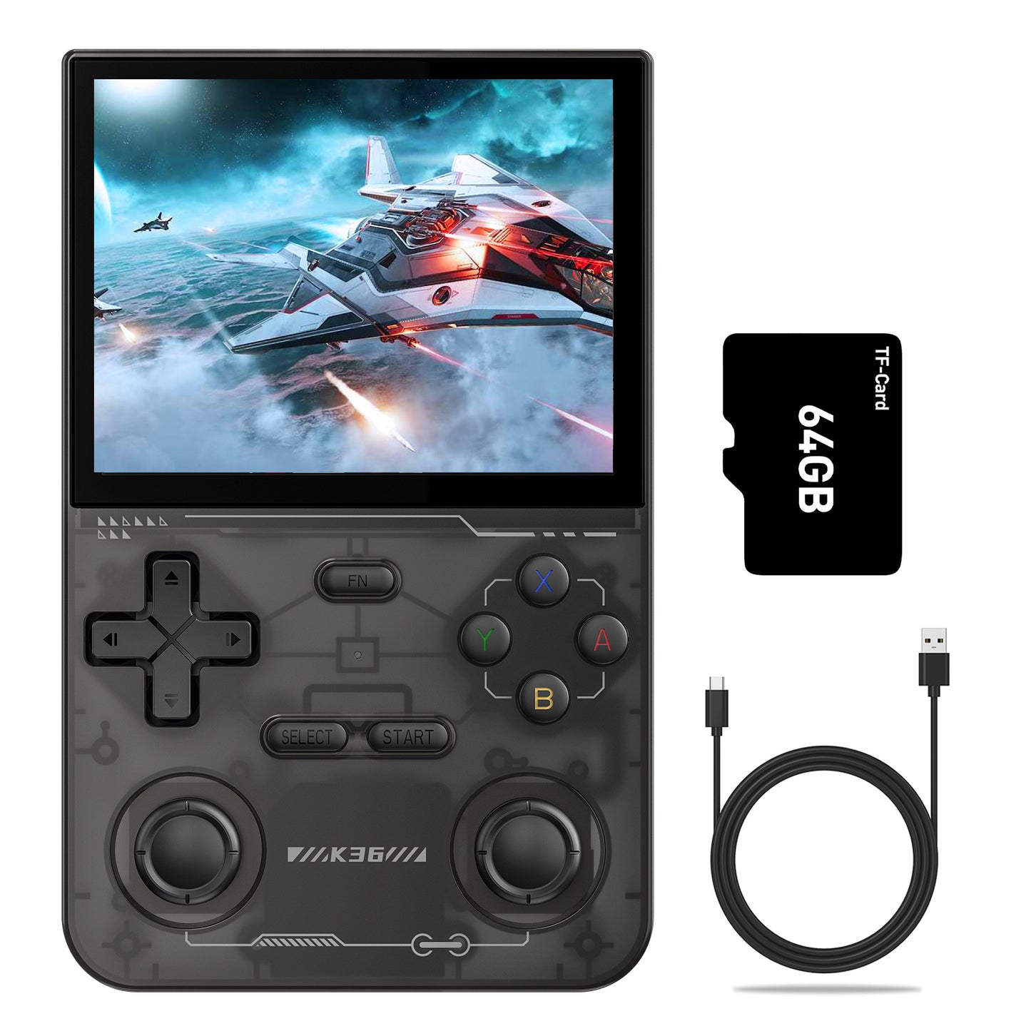 16000 HD Games Mini Portable Video Game Console, 3.5-Inch IPS Screen, built in 45 Emulators,3800mAh Battery (with 64GB TF)