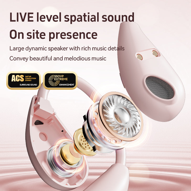 M95 Open-Ear Wireless Bluetooth 5.4 Headphones – Over-Ear Sport Earbuds with Air Conduction, HiFi Stereo & Long Battery Life for Running & Workout.