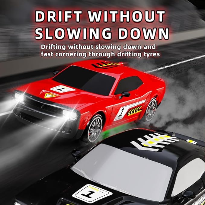 Remote Control Car for Boys Girls Kids, 1:20 4WD RC Drift Car with LED Lights, 20KPH Hight Speed Proportional Throttle Racing Cars for Drift and Race, Children's Gifts and Toys