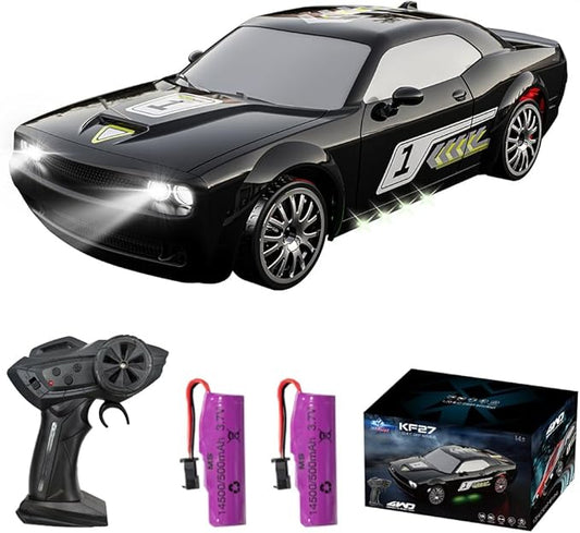 Remote Control Car for Boys Girls Kids, 1:20 4WD RC Drift Car with LED Lights, 20KPH Hight Speed Proportional Throttle Racing Cars for Drift and Race, Children's Gifts and Toys