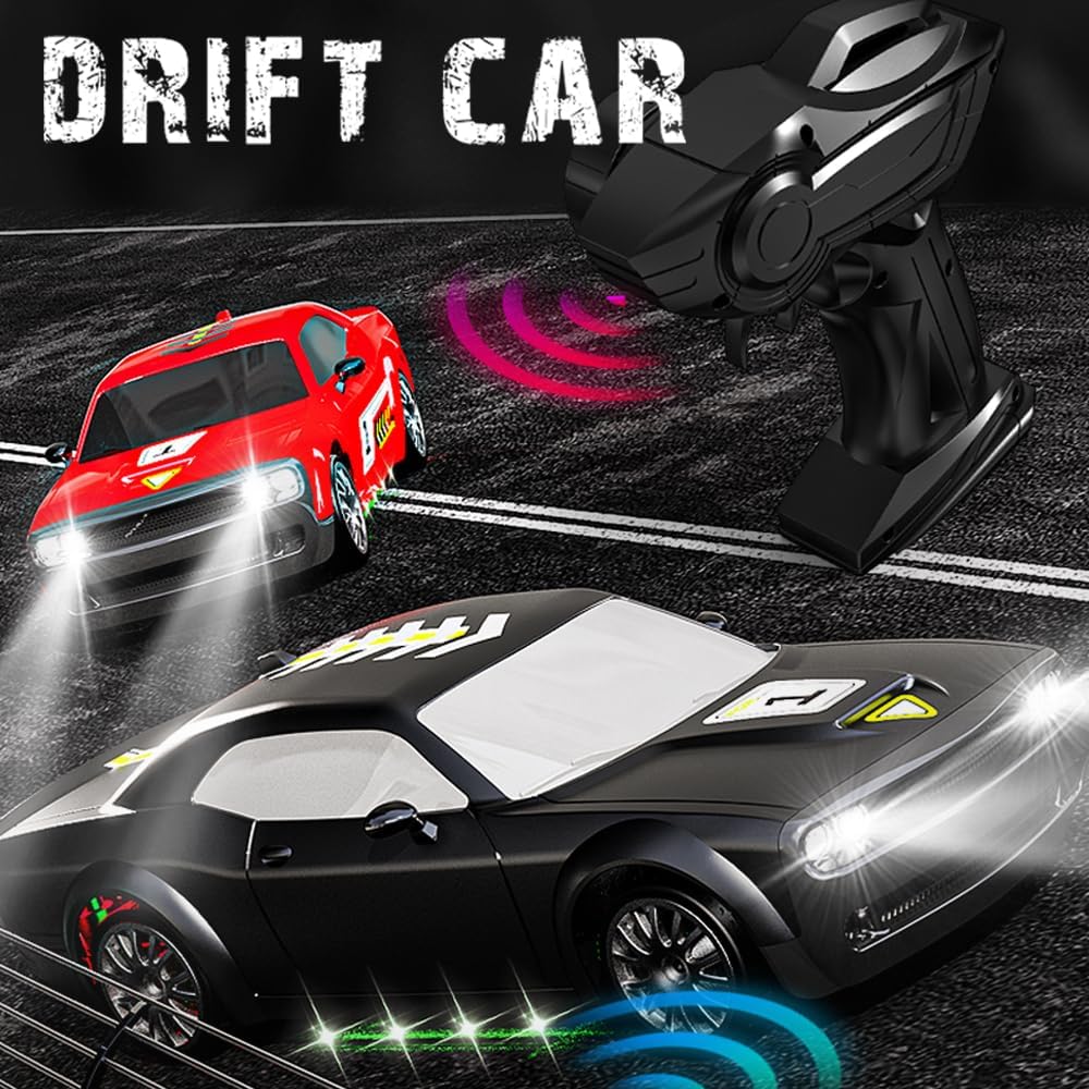 Remote Control Car for Boys Girls Kids, 1:20 4WD RC Drift Car with LED Lights, 20KPH Hight Speed Proportional Throttle Racing Cars for Drift and Race, Children's Gifts and Toys