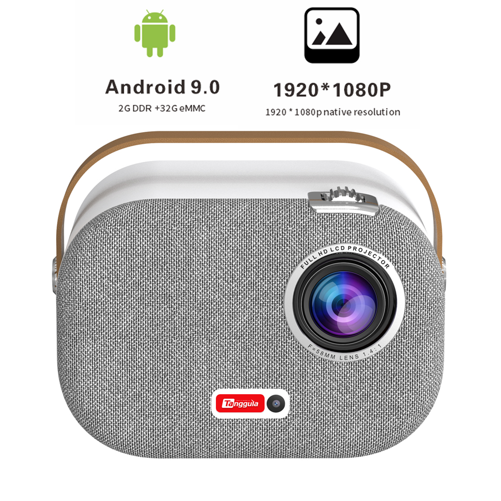 portable LED projector Android 9.0 Real 1080P FULL HD